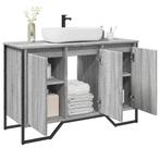 vidaXL Wastafelkast 91x35x60 cm bewerkt hout grijs sonoma, Verzenden, Nieuw, Minder dan 100 cm