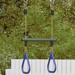 vidaXL Trapezestang en ringen voor kinderen staal blauw en, Kinderen en Baby's, Speelgoed | Buiten | Speeltoestellen, Verzenden