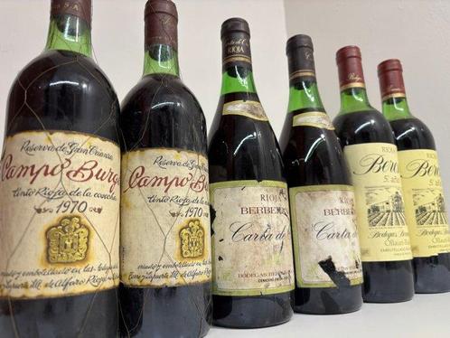1970 Campo Burgo x2, 1975 Berberana Carta de Oro x2 & 2x, Verzamelen, Wijnen
