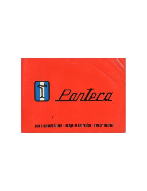 1972 DE TOMASO PANTERA INSTRUCTIEBOEKJE, Auto diversen, Handleidingen en Instructieboekjes