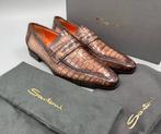 Santoni-UK10- Alligator -Pennyloafers - Loafers - Maat: EU, Nieuw