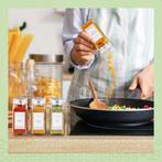 2dekans | S.old - 36 Vierkante Glazen Kruidenpotjes met, Ophalen of Verzenden