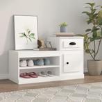 vidaXL Schoenenkast 100x42x60 cm bewerkt hout wit, Verzenden, Nieuw