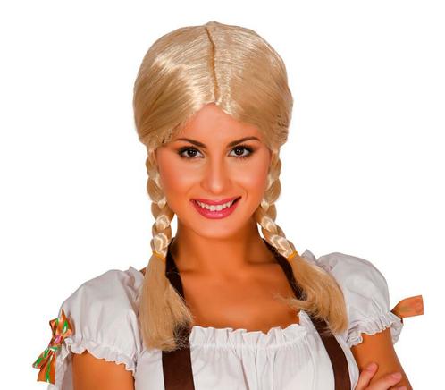 Oktoberfest Pruik met Vlechten Blond, Hobby en Vrije tijd, Feestartikelen, Nieuw, Verzenden