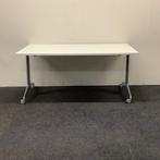 Inklapbare verrijdbare klaptafel 160x80 cm, wit blad -, Huis en Inrichting, Gebruikt, Ophalen of Verzenden, Bureau