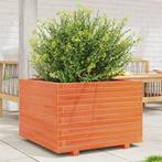 vidaXL Plantenbak 70x70x49,5 cm massief grenenhout wasbruin, Verzenden, Nieuw, Hout