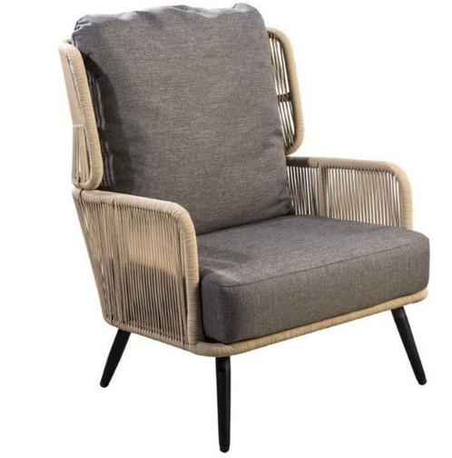 Tsubasa lounge chair alu black/rope natural/soil, Tuin en Terras, Tuinsets en Loungesets, Nieuw, Verzenden