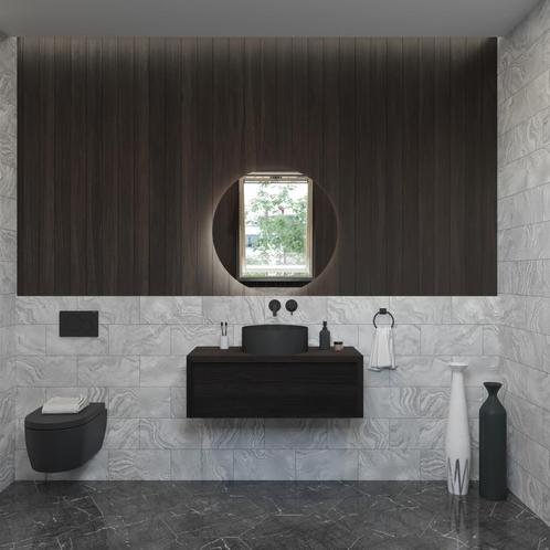 Badkamermeubelset Gliss Ares 80 cm Met Waskom Charcoal, Doe-het-zelf en Verbouw, Sanitair, Bad, Nieuw, Ophalen of Verzenden