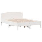 Wit Houten Bed 120x190 - Retourdeal: Goedkoop Slapen!, Wit, Rustiek, Nieuw, Twijfelaar