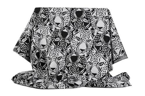 Zwart-wit cheetas: Exclusieve Gobelin jacquard uit, Antiek en Kunst, Antiek | Kleden en Textiel