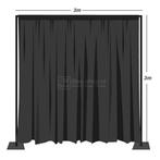 Wentex Pipe and Drape backdrop systeem 3 x 3m zwart, Verzenden, Nieuw