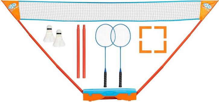 Get &amp; Go Badminton Set - Met Koffer - Blauw/Oranje - 295, Sport en Fitness, Badminton, Zo goed als nieuw, Ophalen of Verzenden