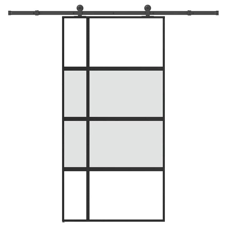 vidaXL Schuifdeur met beslag 102,5x205 cm gehard glas en, Doe-het-zelf en Verbouw, Deuren en Horren, Nieuw, Verzenden