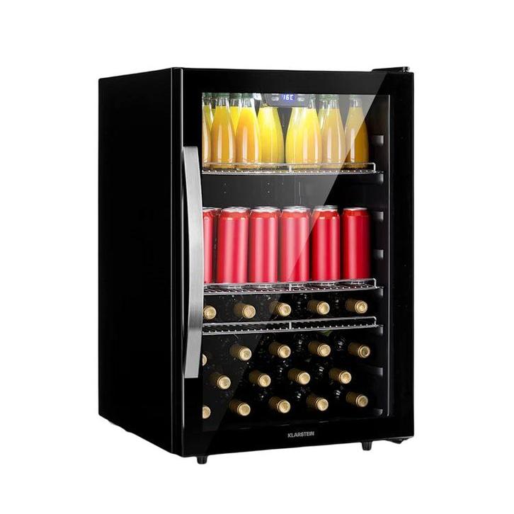 Koelkast Mini Koelkast Drankenkoelkast Glazen Deur Zwart, Witgoed en Apparatuur, Koelkasten en IJskasten, 100 tot 150 liter, Refurbished