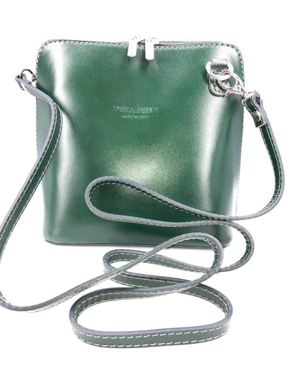 Groen Vera Pelle Italiaans leren schoudertasje (rits rondom), Sieraden, Tassen en Uiterlijk, Portemonnees, Nieuw, Verzenden