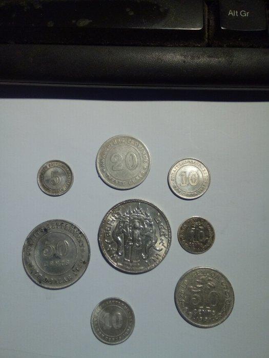 Azië. 1897/1935, Lot of 8 silver coins (Zonder Minimumprijs), Postzegels en Munten, Munten | Azië