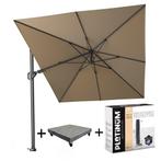 Challenger T2 zweefparasol 350x260 cm taupe met, Ophalen of Verzenden, Nieuw