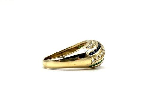Ring - 18 karaat Geel goud - 0.78ct. tw. Gemengde edelstenen, Sieraden, Tassen en Uiterlijk, Ringen