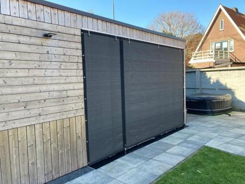 Verandadoek Carbon Black, breed 217cm x hoog 210cm met p..., Tuin en Terras, Overkappingen