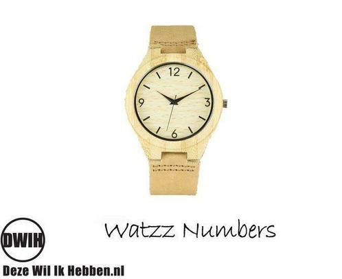 Houten horloge: Numbers Big (WATZZ 12), Sieraden, Tassen en Uiterlijk, Horloges | Heren, Verzenden