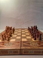 Schaakspel - 50 cm. Parelmoer ingelegd schaakspel en
