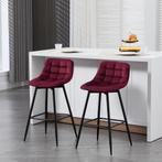 WOLTU  Barkrukken - Barstoelen - Set van 2 - Fluweel - Wijn, Verzenden, Nieuw