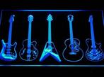 5x gitaar neon bord lamp LED  verlichting reclame lichtbak, Verzenden, Nieuw