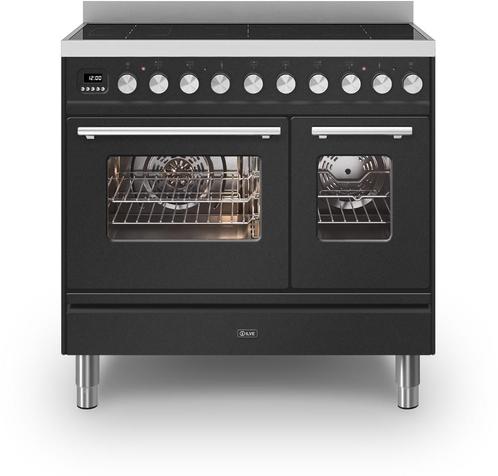 Ilve PDI096WE3/MG fornuis inductie mat grafiet - 90 cm. bree, Witgoed en Apparatuur, Fornuizen, 60 cm of meer, Vrijstaand, 5 kookzones of meer