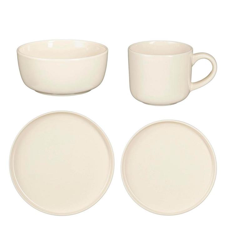 2dekans | Mica Decorations Ozzu Serviesset Wit – 16-delig –, Huis en Inrichting, Keuken | Servies, Zo goed als nieuw, Ophalen of Verzenden