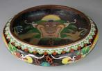 Coupe Rince Pinceaux in brons cloisonné - draken - Brons,, Antiek en Kunst