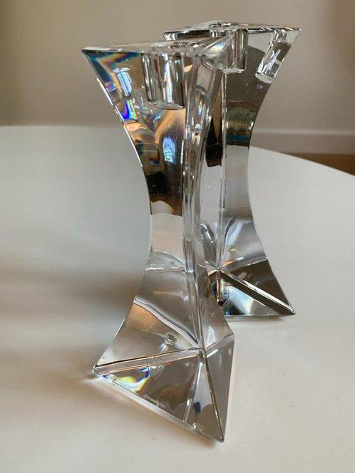 Orrefors - Kandelaar - Glas - Paar Scandinavische kandelaars, Antiek en Kunst, Kunst | Designobjecten