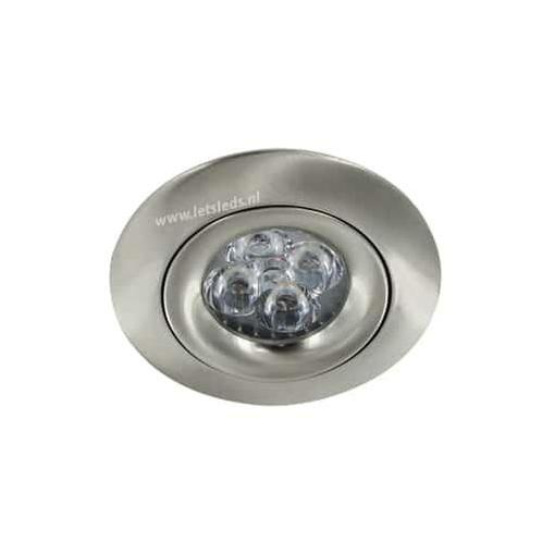 LED spot GU10 4Watt rond NIKKEL dimbaar, Huis en Inrichting, Lampen | Spots, Ophalen of Verzenden