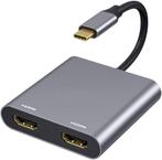 DrPhone PD9 USB C naar Dubbele HDMI-adapter - 4K@ 30HZ - 2 i, Nieuw, Verzenden