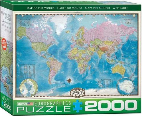 Map of the World Puzzel (2000 stukjes) | Eurographics -, Hobby en Vrije tijd, Denksport en Puzzels, Nieuw, Verzenden