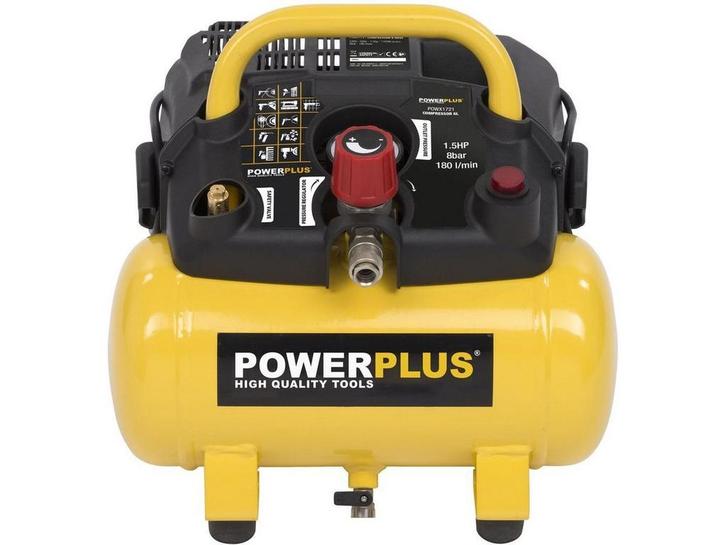 Powerplus POWX1721 - Compressor - 6L tank - 180 l/min, Huis en Inrichting, Woonaccessoires | Overige, Zo goed als nieuw, Verzenden
