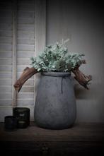 Ronde smalle hoge pot Dark grey 35 cm, Huis en Inrichting, Woonaccessoires | Vazen, Nieuw, Ophalen of Verzenden