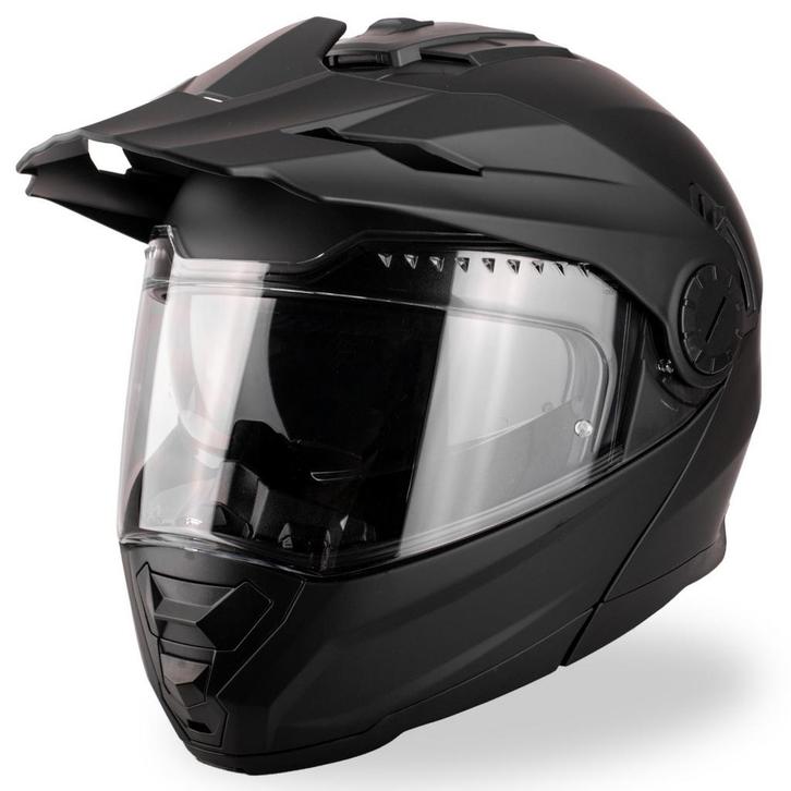 VINZ Prado Enduro helm / Systeemhelm - Mat Zwart, Motoren, Kleding | Motorhelmen, XXL, Systeemhelm, Verzenden