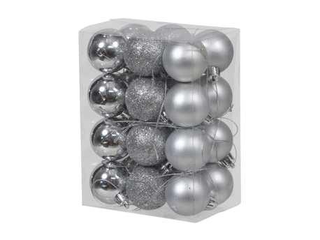 Kerstballen 4cm. 24 stuks Zilver combi kunststof onbreekbaar, Hobby en Vrije tijd, Knutselen, Nieuw, Ophalen of Verzenden