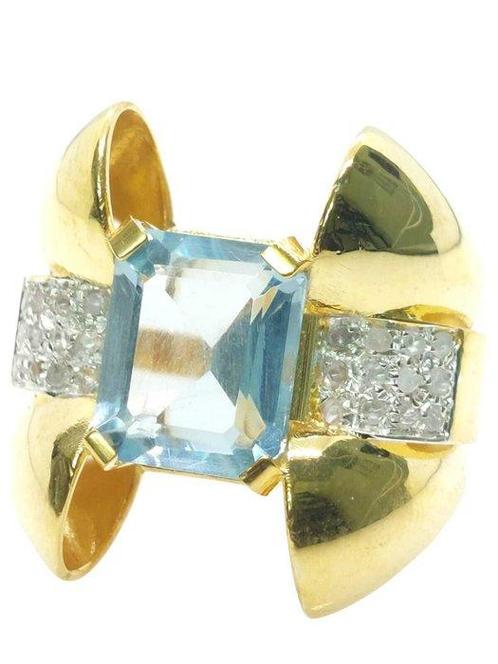 Zonder Minimumprijs - Ring - 9 kt. Geel goud, Zilver, Sieraden, Tassen en Uiterlijk, Ringen