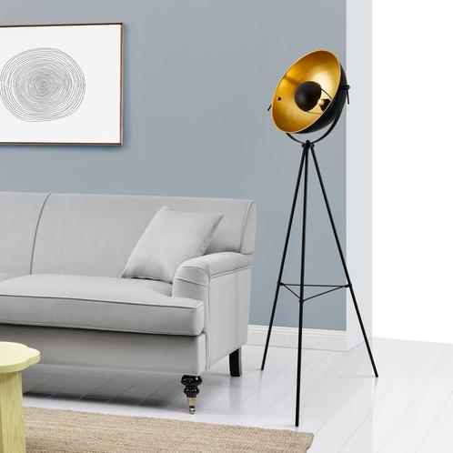 Vloerlamp staande lamp Angers 158 cm tripod E27 zwart, Huis en Inrichting, Lampen | Vloerlampen, Nieuw, Verzenden