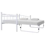 vidaXL Bedframe staal wit 180x200/90x200 cm, Huis en Inrichting, Slaapkamer | Bedden, Eenpersoons, Verzenden, Wit, Nieuw