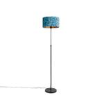 Vloerlamp zwart met velours kap vlinders 35 cm - Parte, Nieuw, Overige materialen, Klassiek / Antiek, 150 tot 200 cm