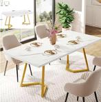 Moderne Eettafel 120 cm – Voor 6 Personen, Gouden Poten, Verzenden, Nieuw