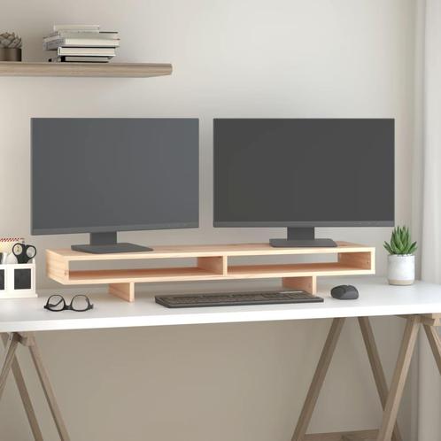 vidaXL Monitorstandaard 100x27x14 cm massief grenenhout, Computers en Software, Overige Computers en Software, Nieuw, Verzenden
