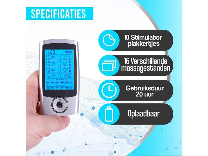 Sieham AS1080 - TENS Apparaat - 16 Programmas 10, Huis en Inrichting, Woonaccessoires | Overige, Zo goed als nieuw, Verzenden