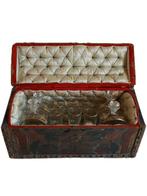 Kist (11) - Hout, Leder, Glas - 1800
