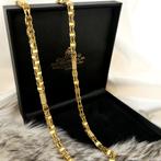 Lange gouden heren ketting met zirconia; Magnum chain | 8..., Sieraden, Tassen en Uiterlijk, Kettingen, Ophalen of Verzenden, Gebruikt