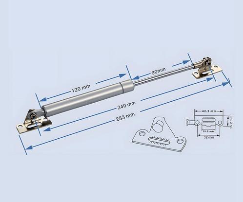 Universele gastrekveer met beugels (150N/15kg, mm, zilver), Doe-het-zelf en Verbouw, Gereedschap | Handgereedschap, Nieuw, Ophalen of Verzenden