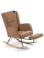 Aemely® Schommelstoel Relax - Bruin Ribstof, Blank Hout, Ophalen of Verzenden, Nieuw, Stoel(en)