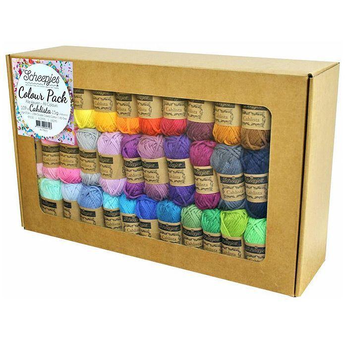 Scheepjes Cahlista Colour Pack - 109 kleuren x 15 gram, Hobby en Vrije tijd, Breien en Haken, Ophalen of Verzenden